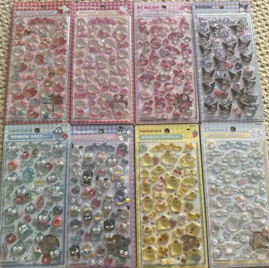 【国内正規品】サンリオ　ボンボンドロップシール 8種コンプリートセット サンリオ ボンボンドロップmini 8種類セット正規品コンプリート