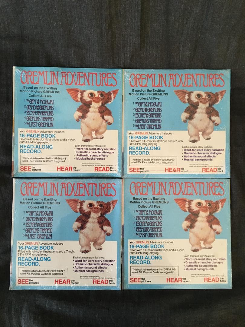1984年 当時物 未開封 グレムリン レコード付絵本 4冊セット ギズモ