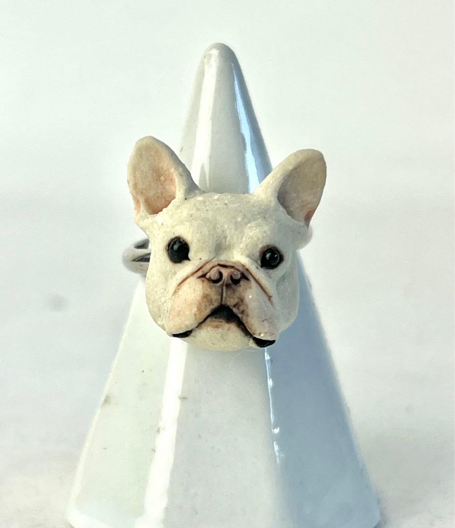 ゆとり炉 フレンチブルドッグ リング 陶芸 陶器 ブヒ アクセサリー