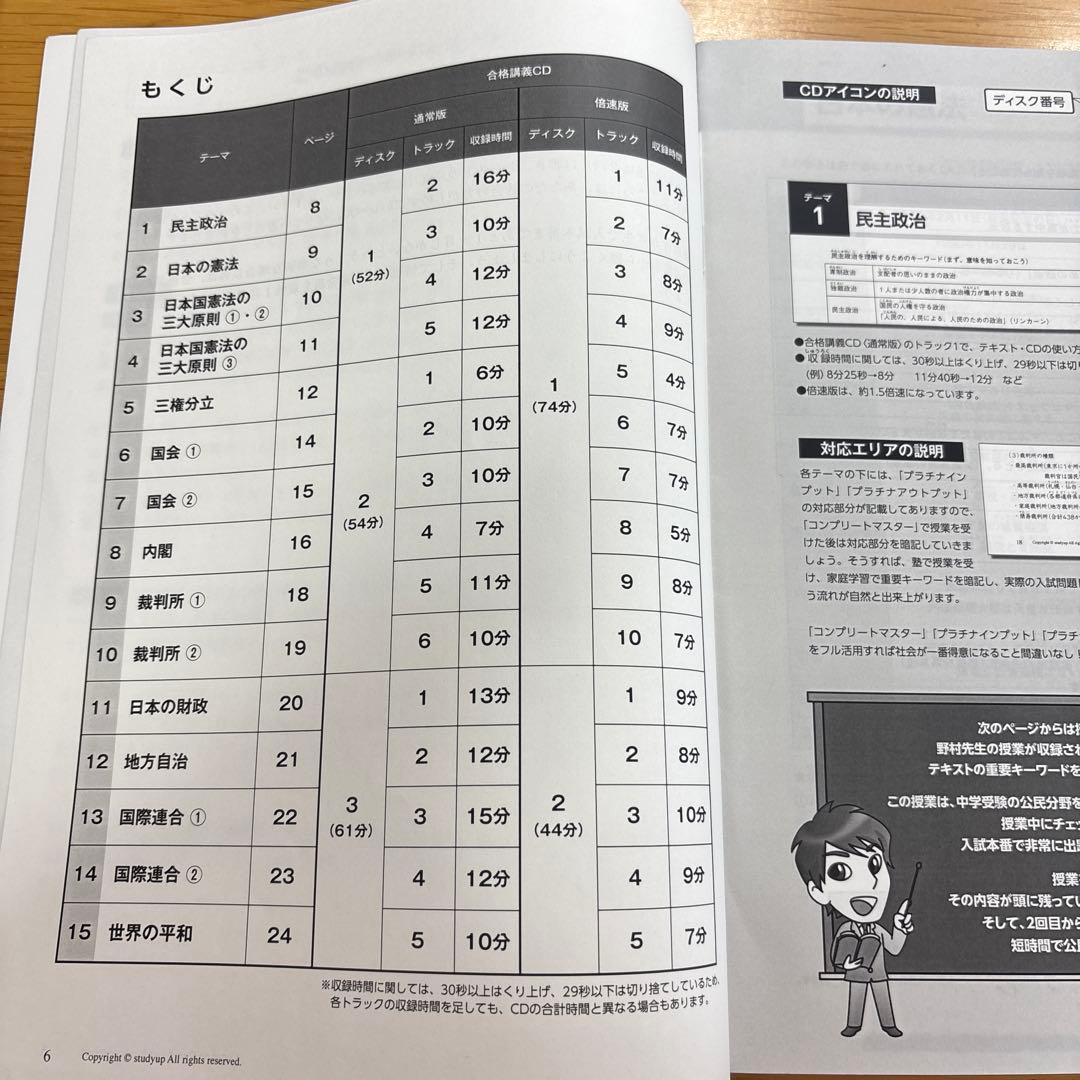 中学受験】【ほぼ新品】スタディアップ コンプリートマスター 公民（CD
