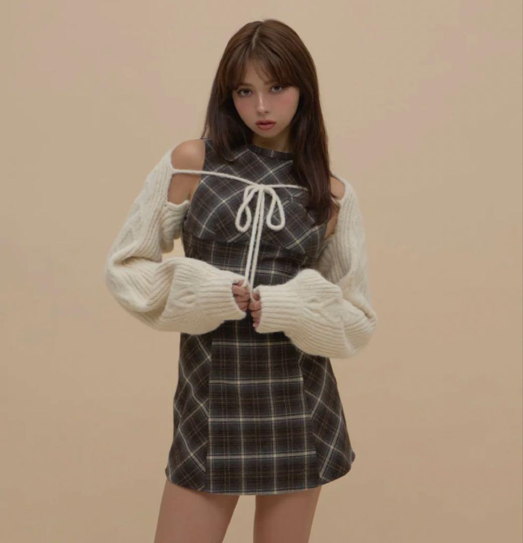 正規品 andmary Mimi check set mini dress ANDMARY】Mimi check set mini dress