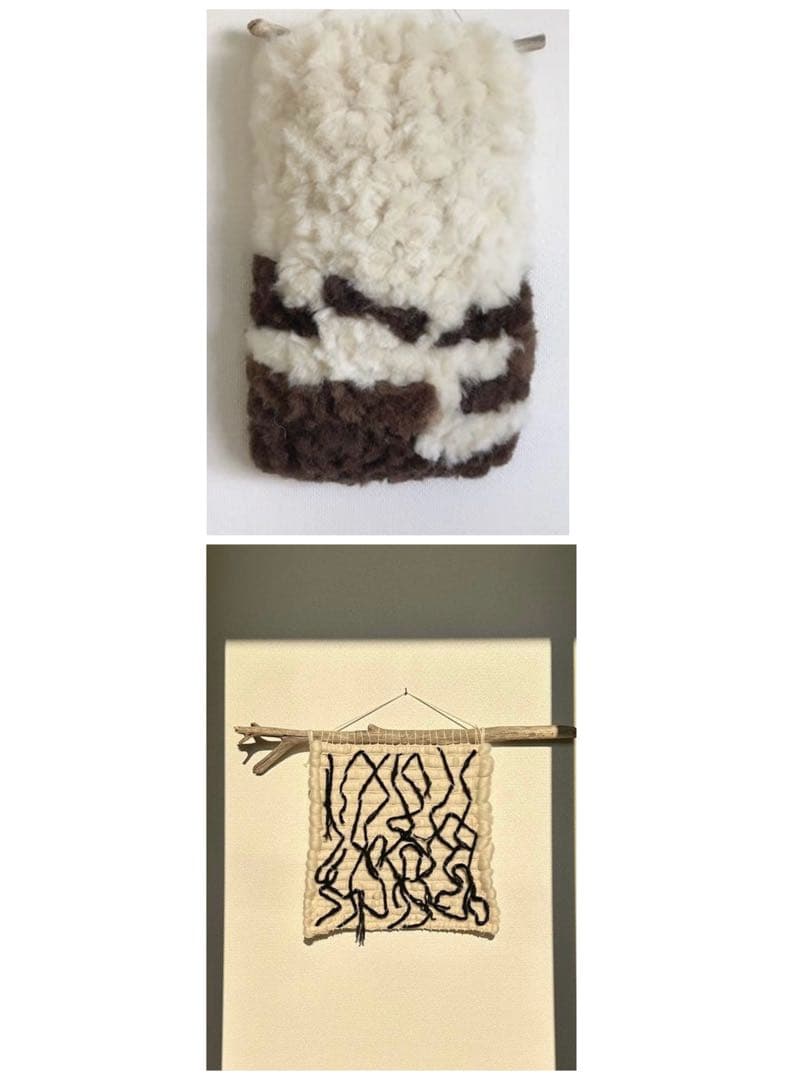 MER［メール］ハンドメイド 羊毛タペストリーホワイト×ブラック 大型 海を感じるマクラメタペストリー꙳⋆ タペストリー・壁掛け MYCOT