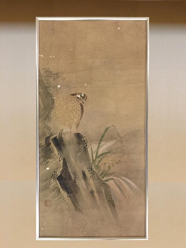 ★古美術！　曾我蕭白(曽我蕭白) 朱印 [ 暉一 ] 鷹と蘭図 ☆古美術！ 曾我蕭白(曽我蕭白) 朱印 [ 暉一 ] 鷹と蘭図 - メルカリ