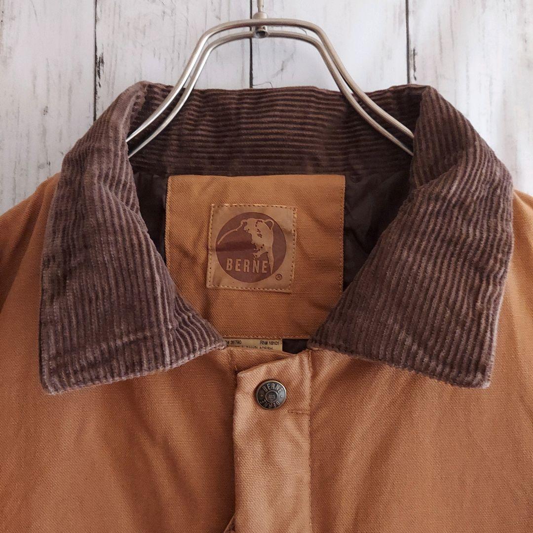BERNE】希少 ベルン 企業刺繍 ダック地 オーバーオール 2XL 茶|mercari
