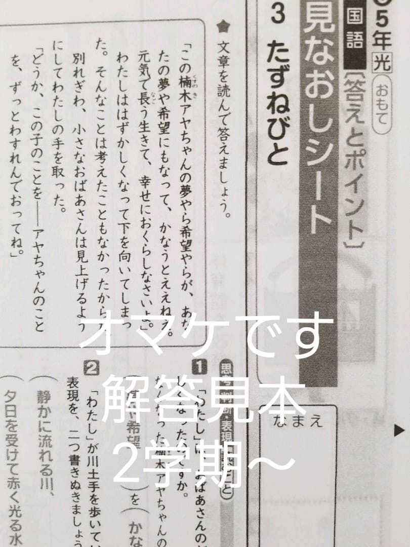 未使用 5年 国語 カラーテスト 令和3年度 光村図書 青葉出版 m66 注文