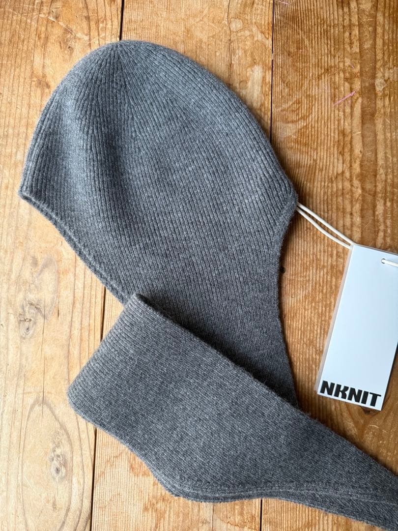 NKNIT マフラーキャップ バラクラバ フード グレー - 小物本当に 安い 通販