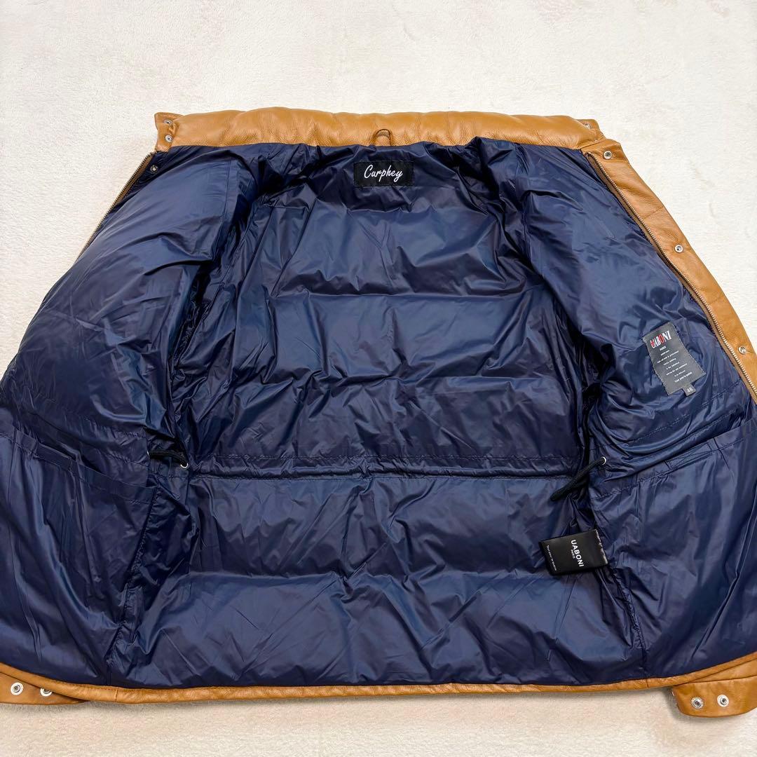 新品未使用 UABONI ユアボニ レザーダウンジャケット キャメル - メルカリ