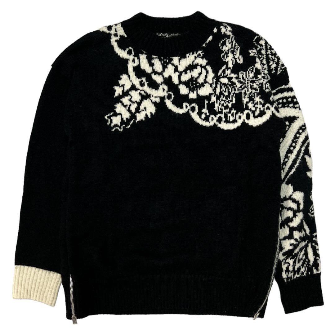 sacai サカイ floral pullover knit sweater 2 Sacai ​Floral Jacquard Knit Asymmetrical Sweater | Saks Fifth Avenue