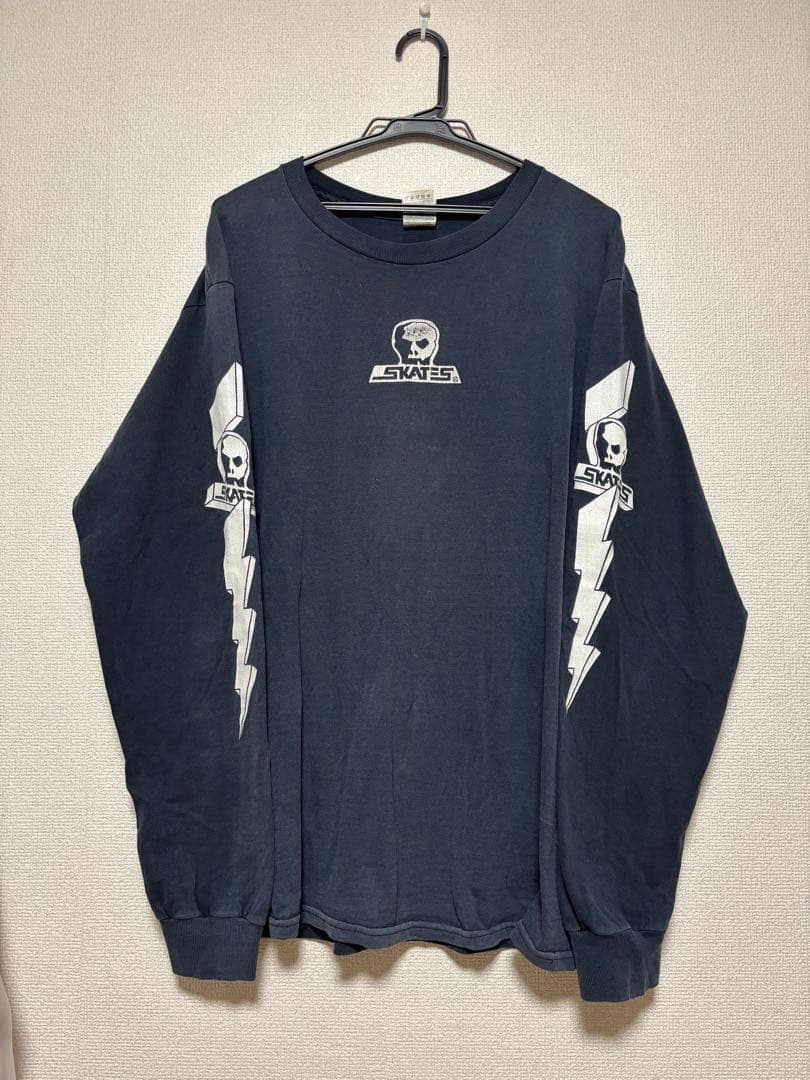 90's スカルスケーツ ヴィンテージ ロンT Skullskates SKULL SKATES（スカルスケーツ） ロゴ 長袖 Tシャツ ブラック ロンT