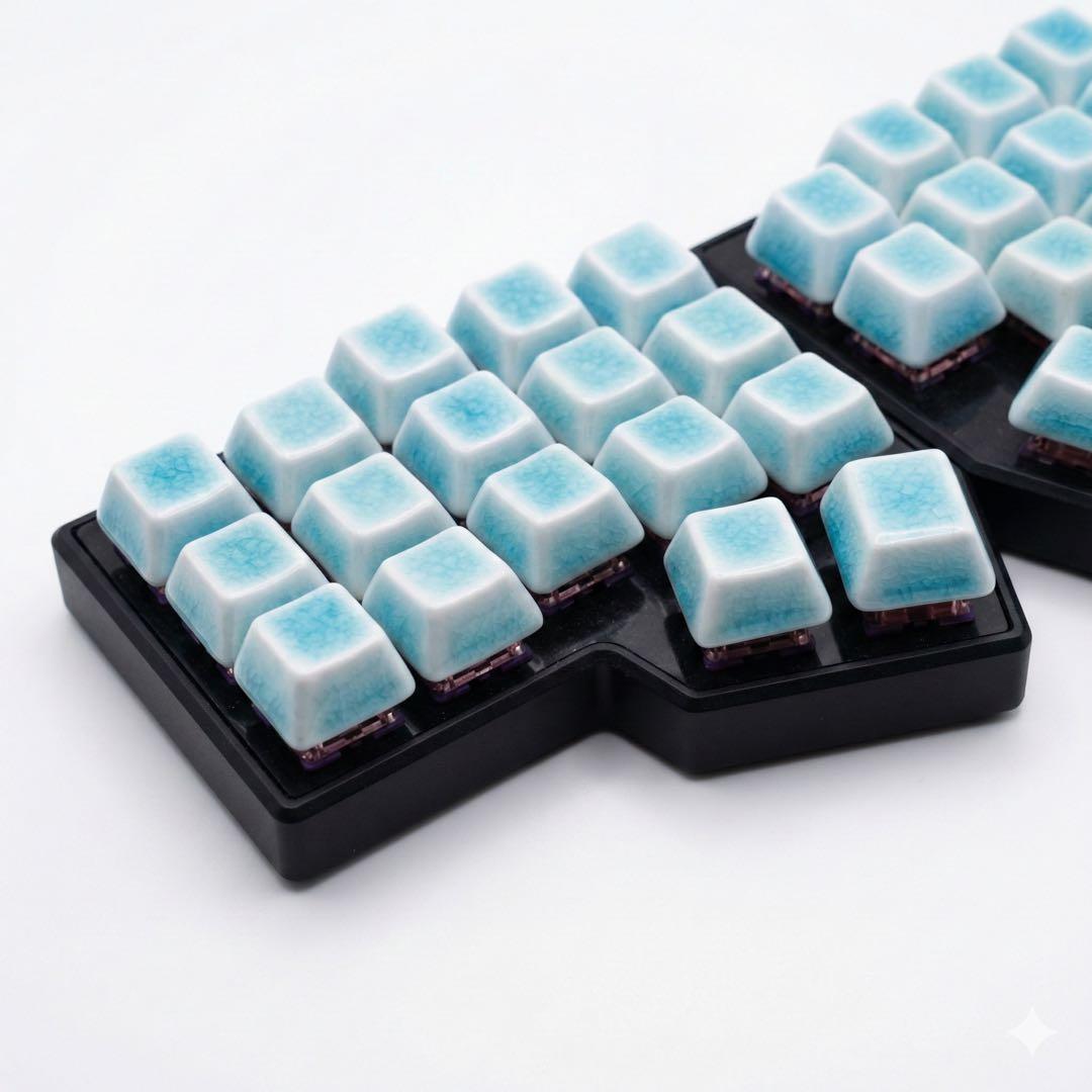 Corne V4 Chocolate x Cerakey Blue Crazed - メルカリ