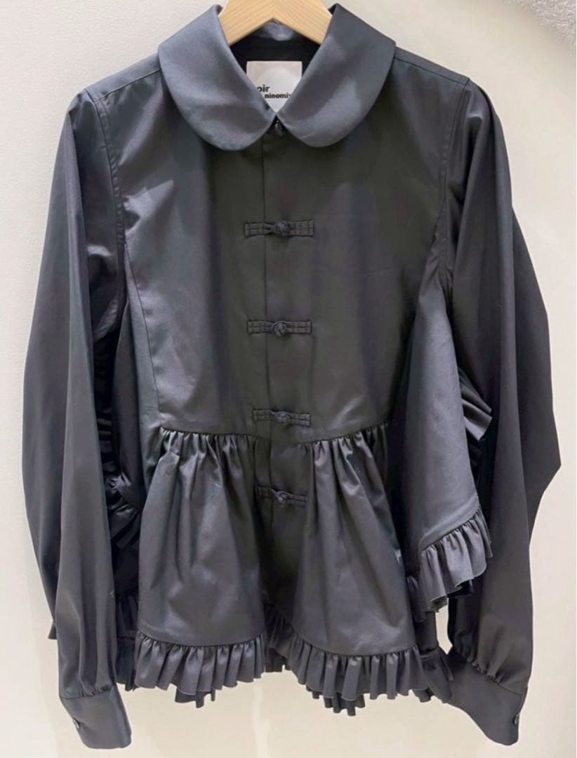 noir kei ninomiya フリル チャイナ ブラウス ブラック M - メルカリ