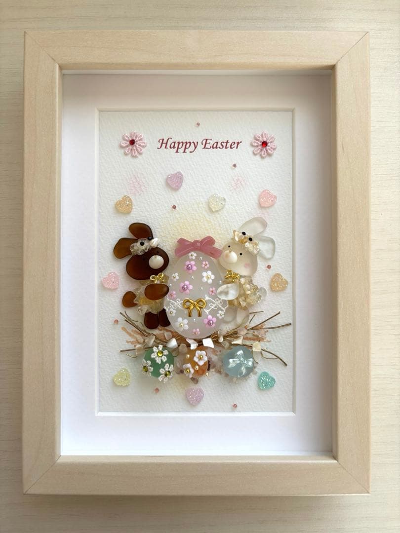 シーグラスアート❁Happy Easter❁ シーグラスアート『Happy Easter