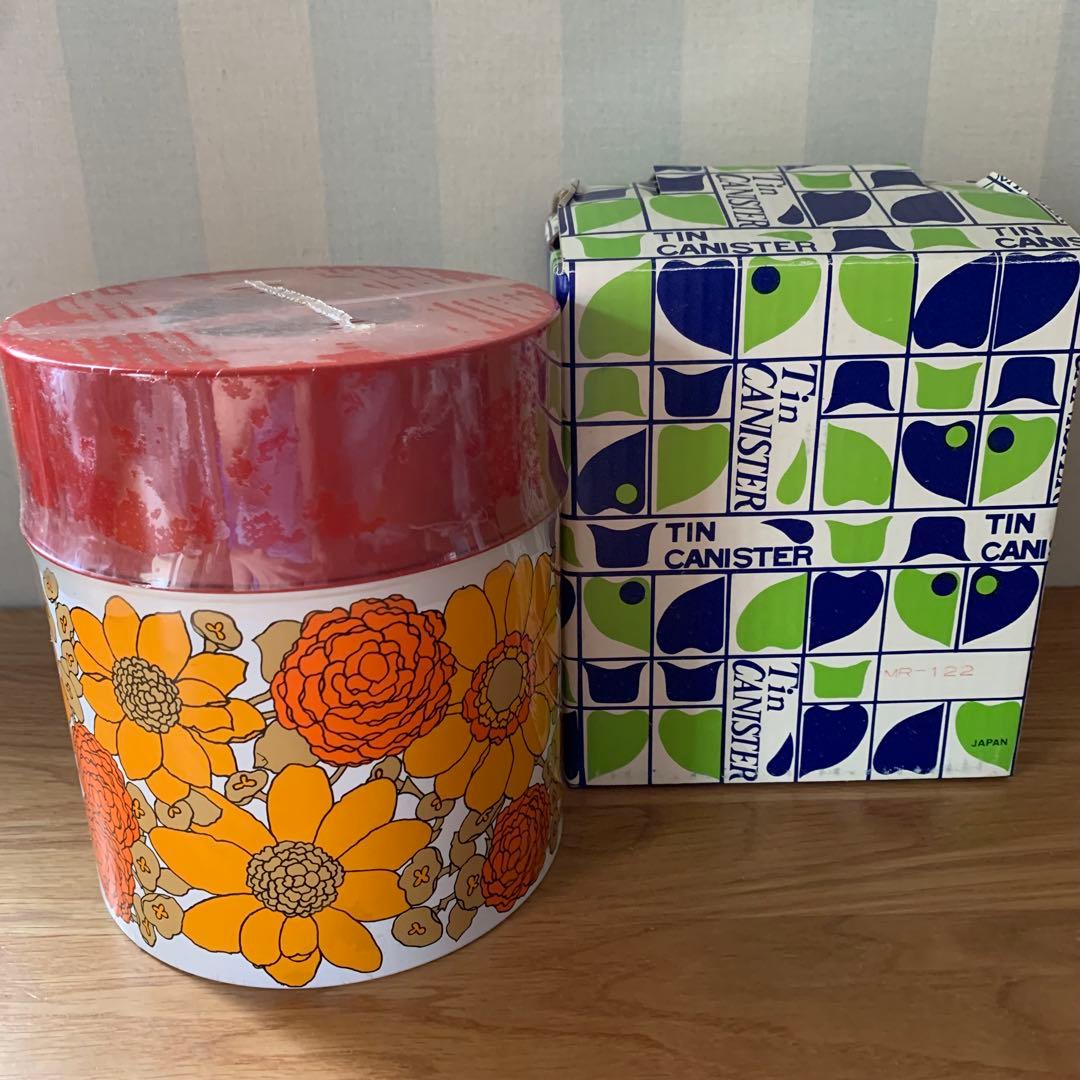 未使用 レア レトロ レトロポップ 4個 入れ子 ティン缶 キャニスター