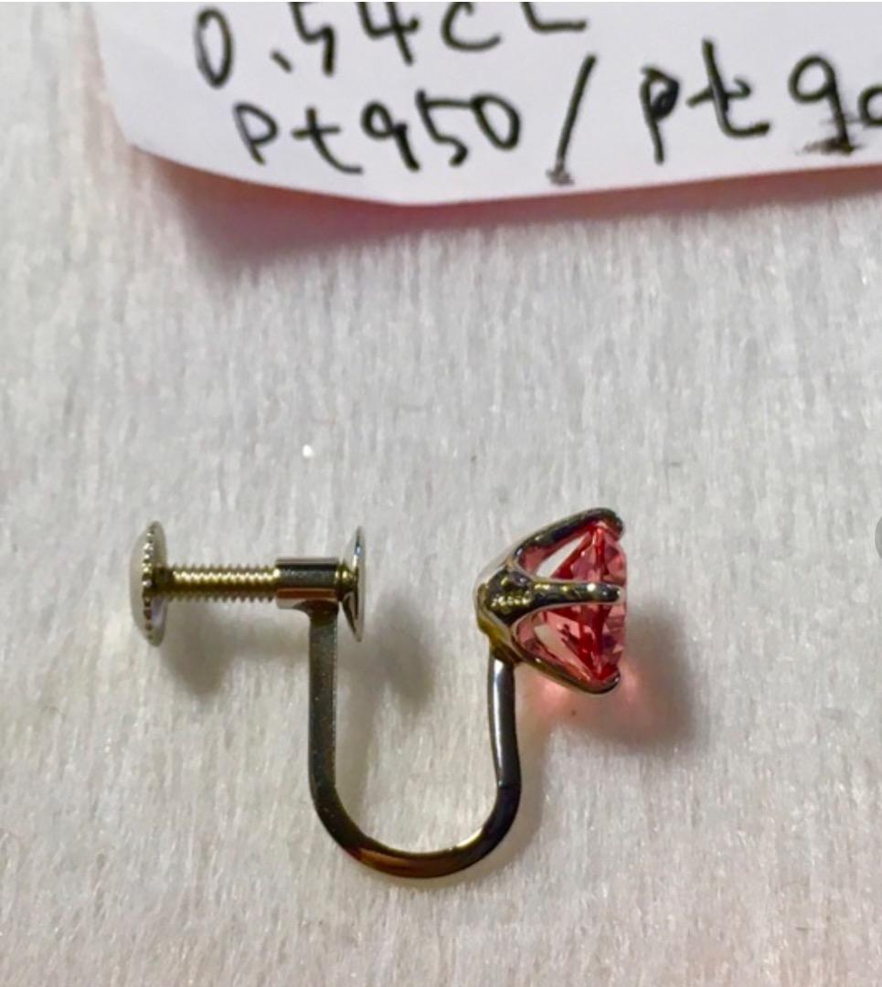 クレサンベール　パパラチアサファイア 0.54ct　イヤリング　片耳