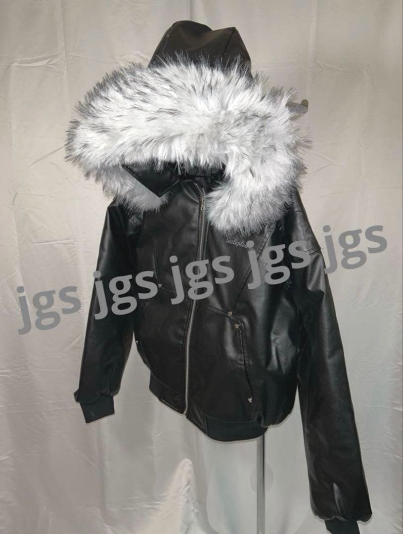 Y2K fur leather down Parker ファー着脱可能