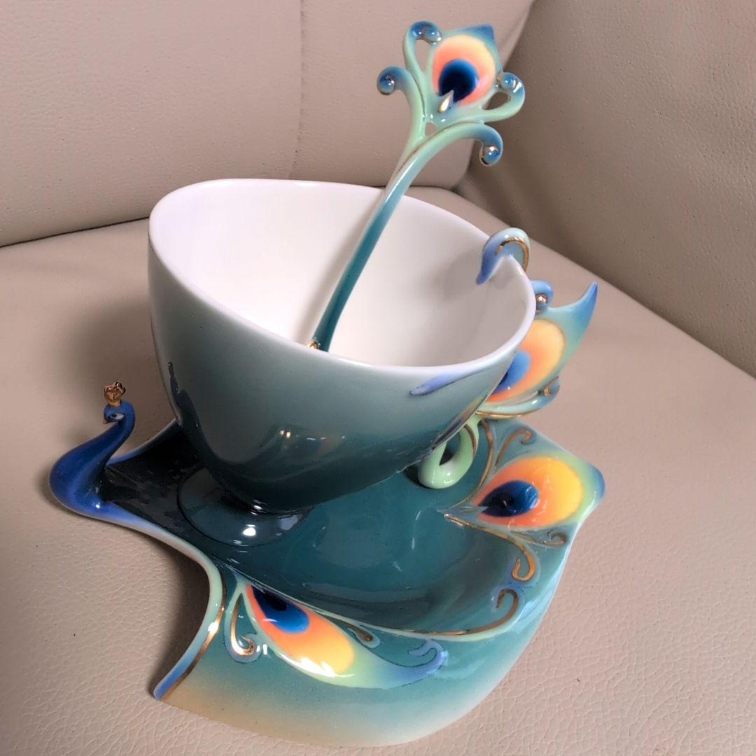 フランツコレクション 孔雀 カップ＆ソーサー スプーン セット - メルカリ