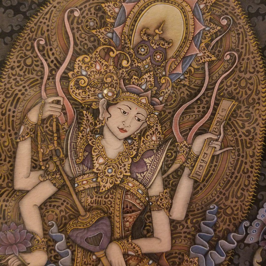 バリ絵画 女神サラスワティ