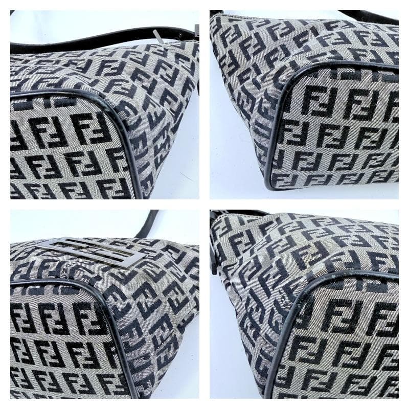 美品 FENDI ズッキーノ柄 FF金具 アクセサリーポーチ ショルダーバッグ