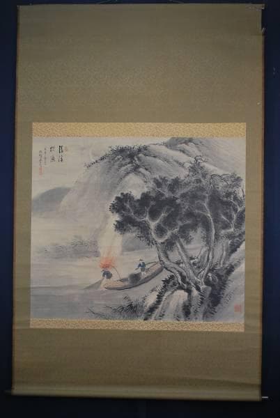 不詳/作者不詳/清渓夜漁図/布袋屋掛軸B-432 - メルカリ