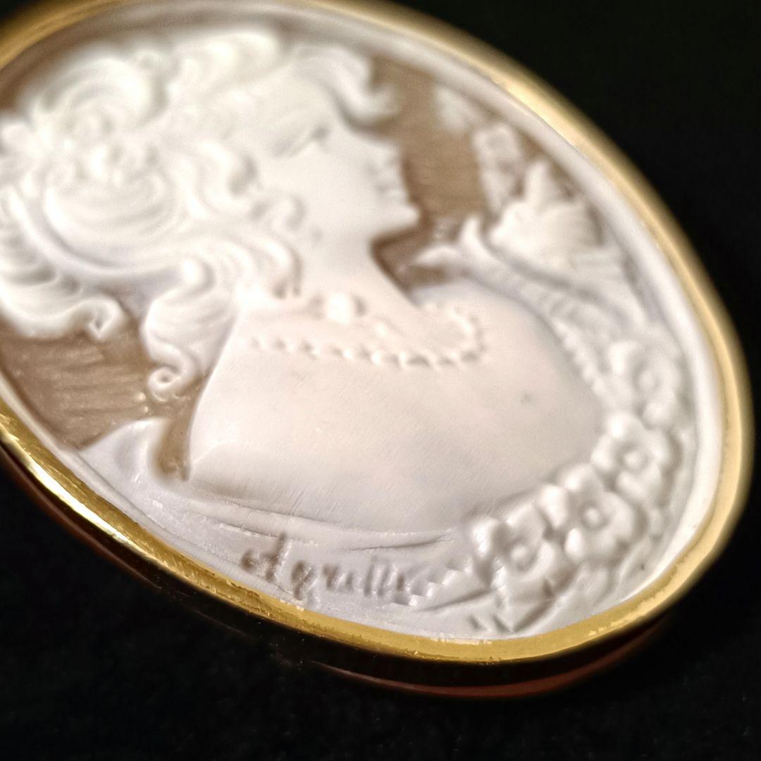 カメオ 18K 刻印あり 作家もの サイン ブローチ ネックレス ペンダント