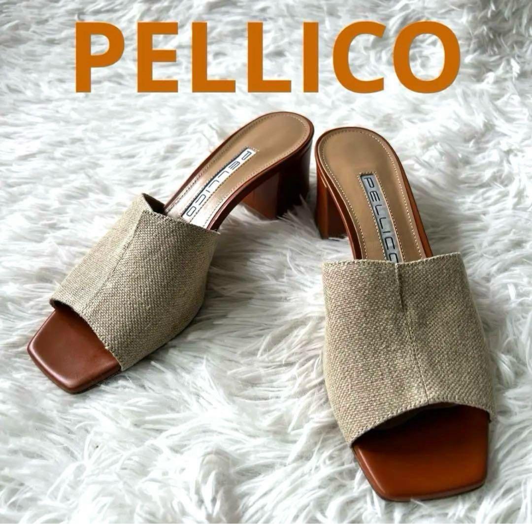 ✨大政絢さん着用✨ 美品 PELLICO リネン ミュール イタリア製 雑誌掲載 大政 絢さんと、鮮やかな発色が際立つ「フェラガモ」のドレス｜肖像画