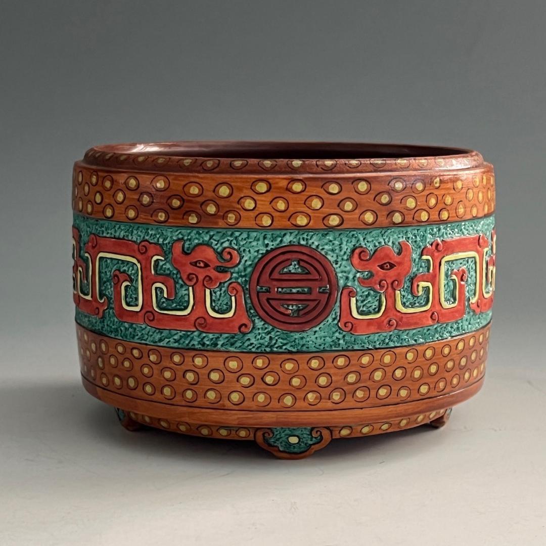 唐物 粉彩龍紋香炉 大清乾隆年製 款 中国美術 古玩 SN812 - メルカリ