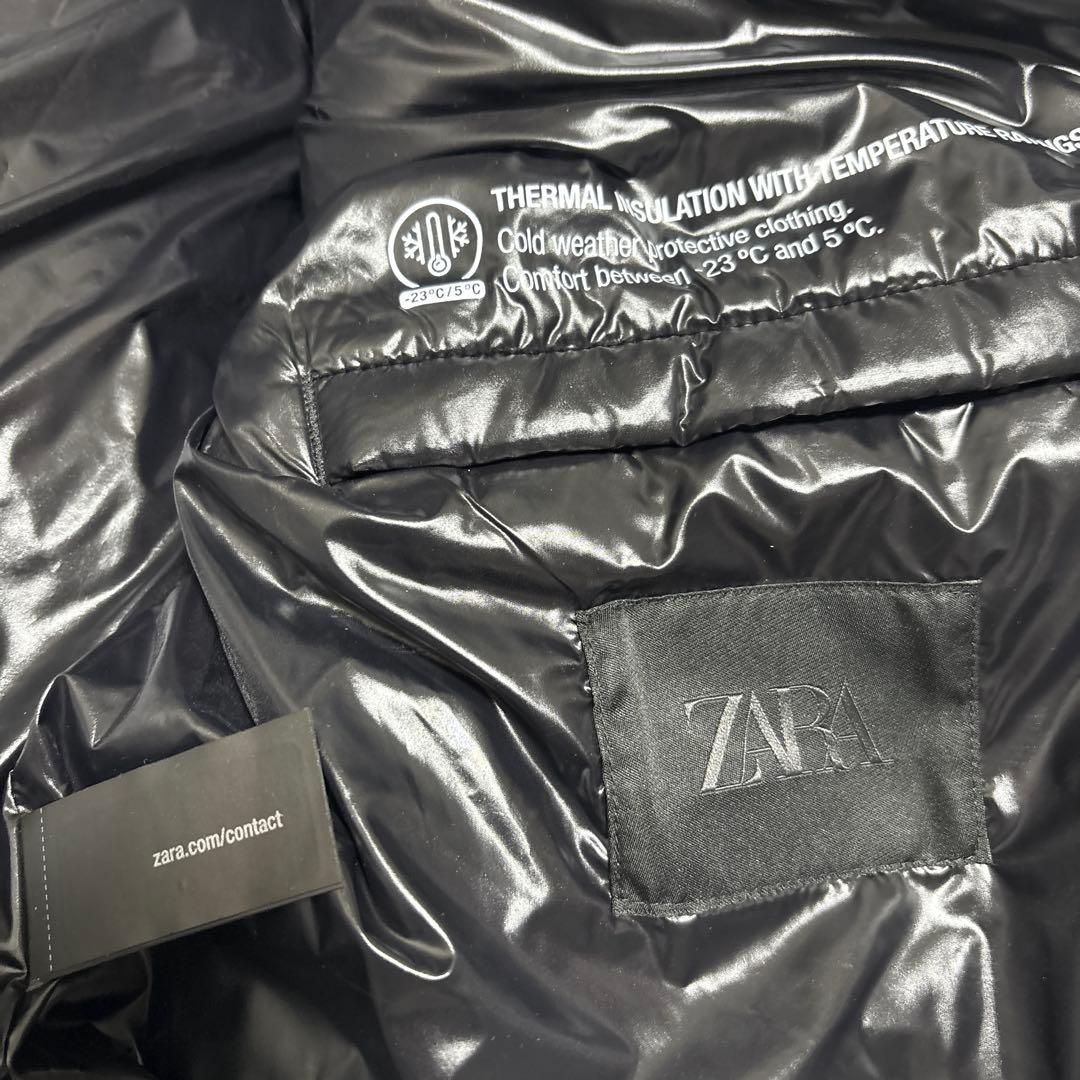 ✨美品✨ザラ 光沢 ダウンジャケット【40】M ブラック Y2K肉厚 - メルカリ