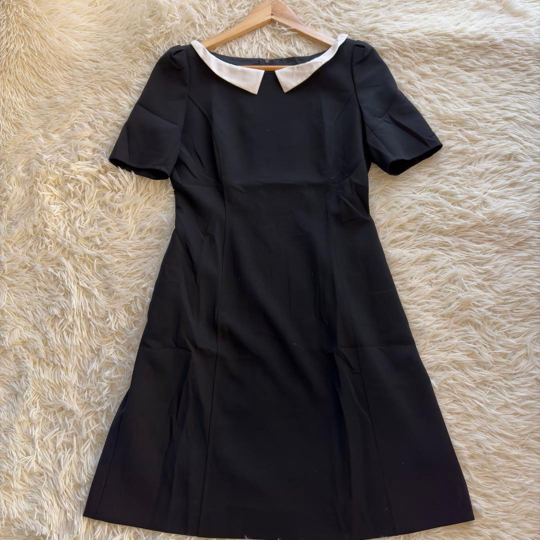 フォクシー 半袖ワンピース 白襟 2way 膝丈 ブラック Mサイズ - メルカリ