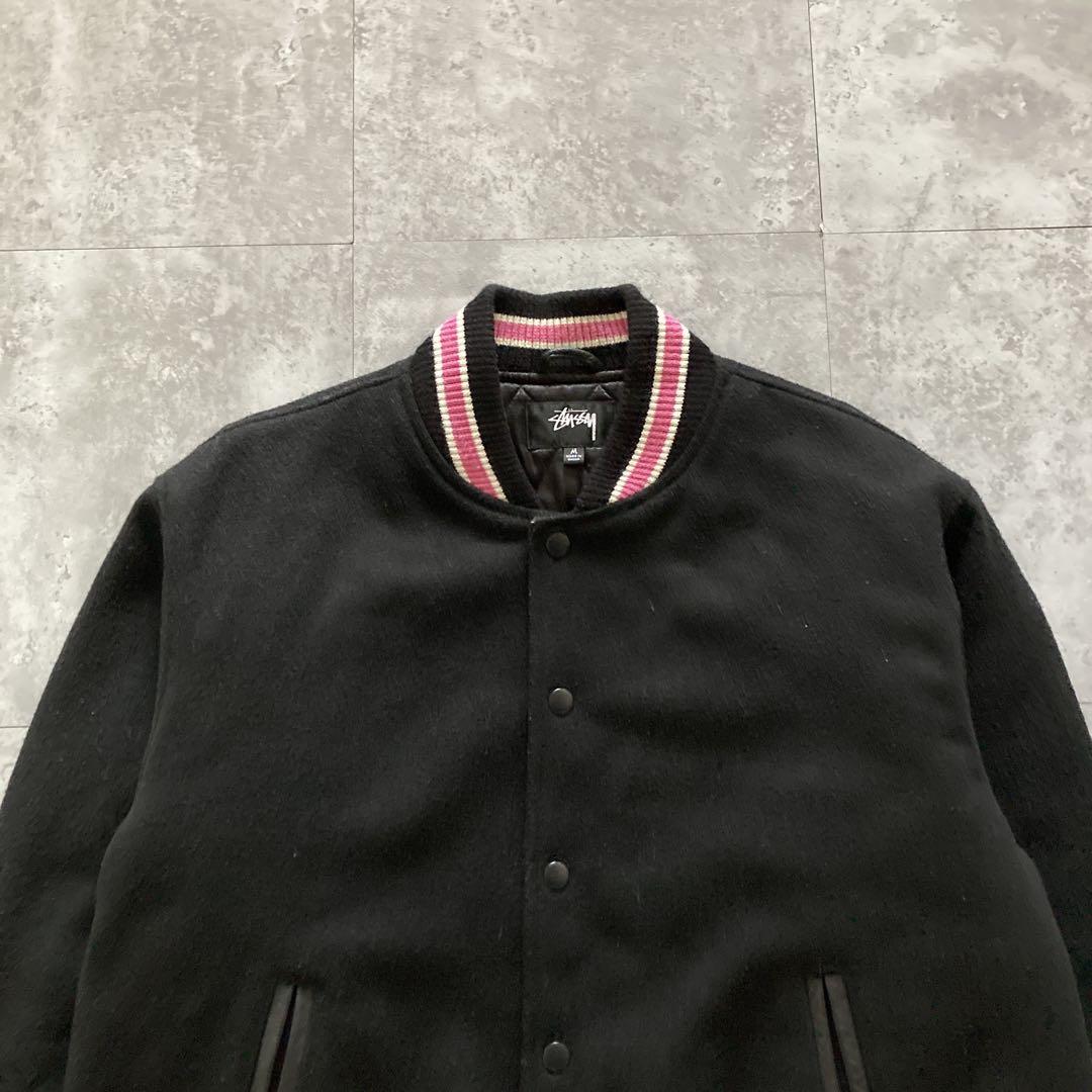 stussy 22AW s talk melton varsity jacket - メルカリ