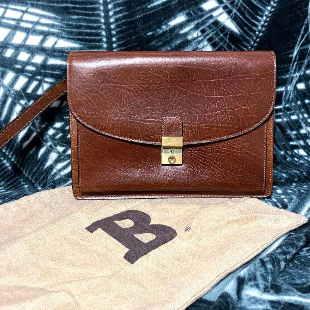 美品 80年代 ビンテージ 伊製 BALLY バリー クラッチ セカンド バッグ