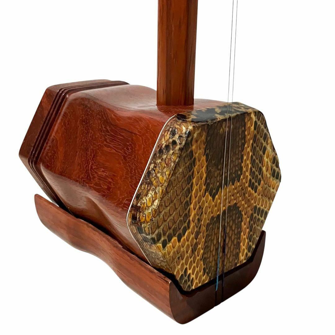 新品】 蘇州二胡 紅木 胡弓 ヘビ皮 弦楽器 セミハードケース付き 二胡