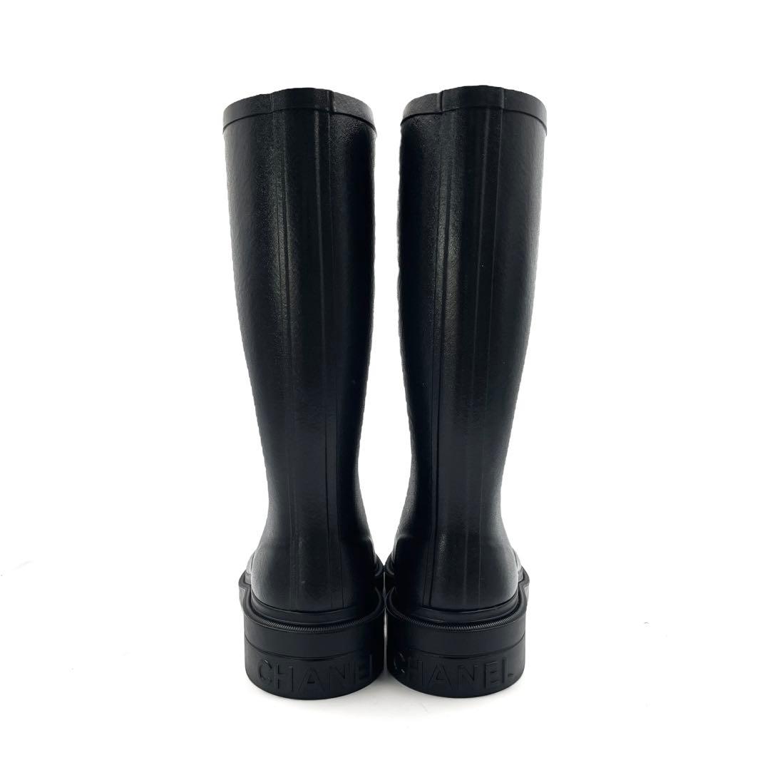 《未使用級》CHANEL シャネル レインブーツ ココマーク 黒 36 付属無し