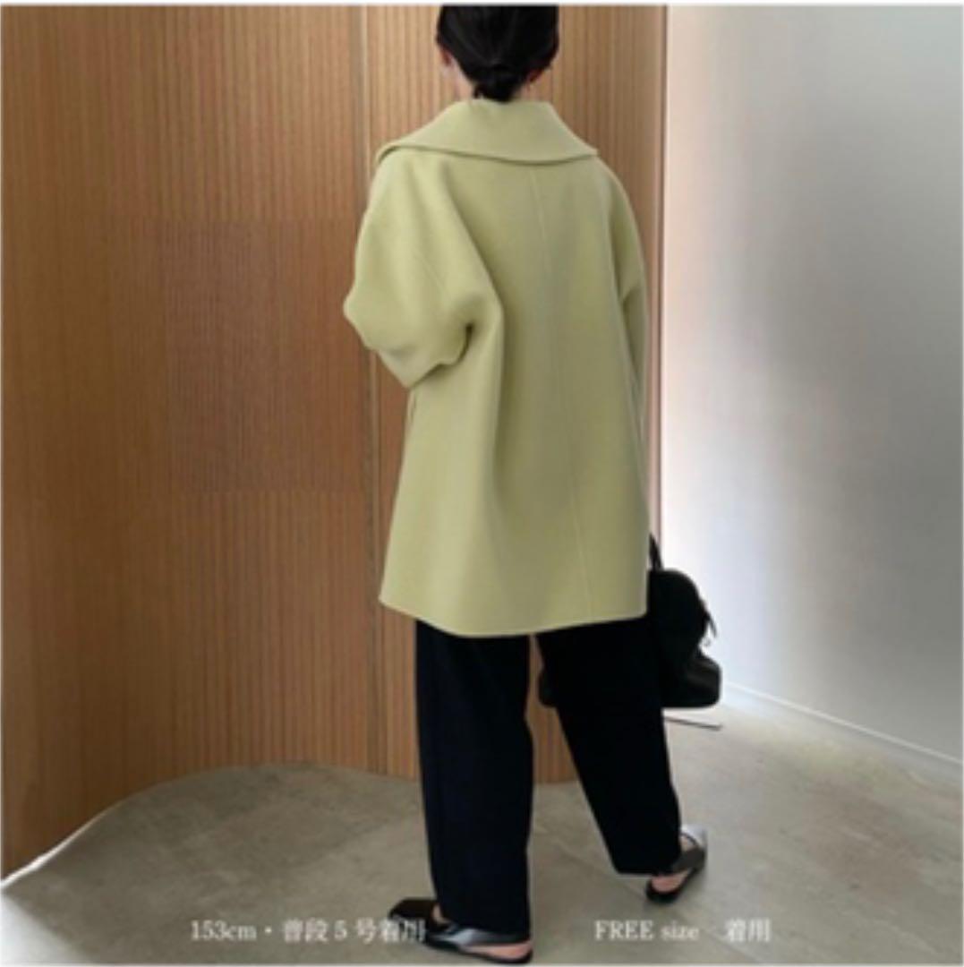YONFA】ダブルボタンウールコート (lemon) - メルカリ