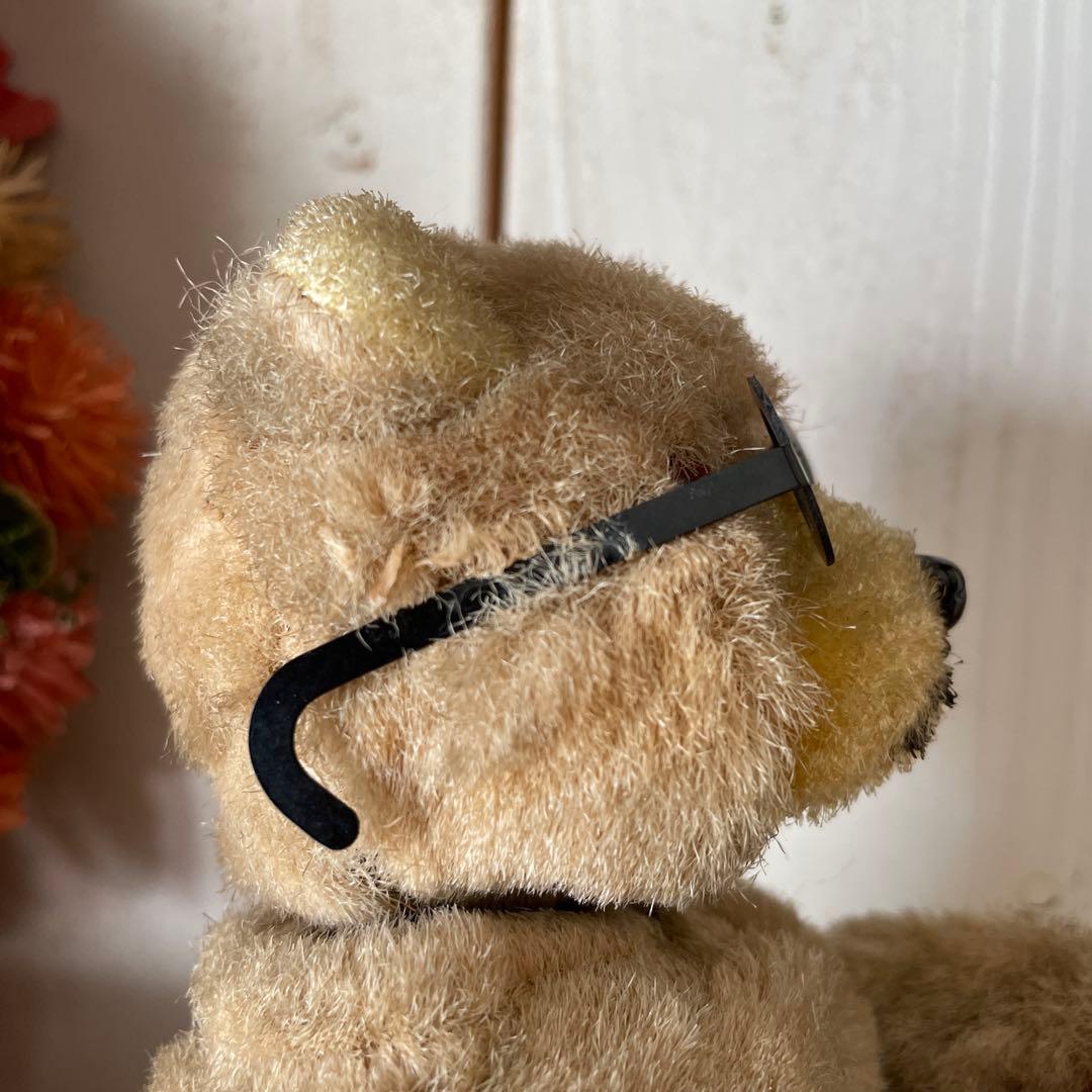 max carl ヴィンテージ ゼンマイ式 編み物をするテディベア 蚤の市