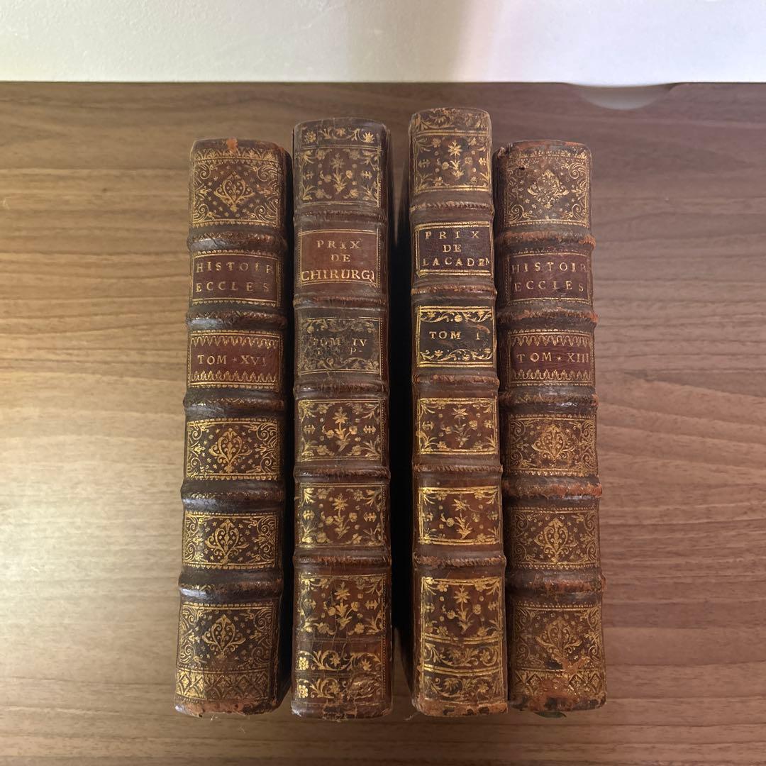 フランス洋書　古書　アンティーク　4冊セット　1800年ごろ アンティークBOOK 6冊セット 洋書 古本 古書 英国 イギリス