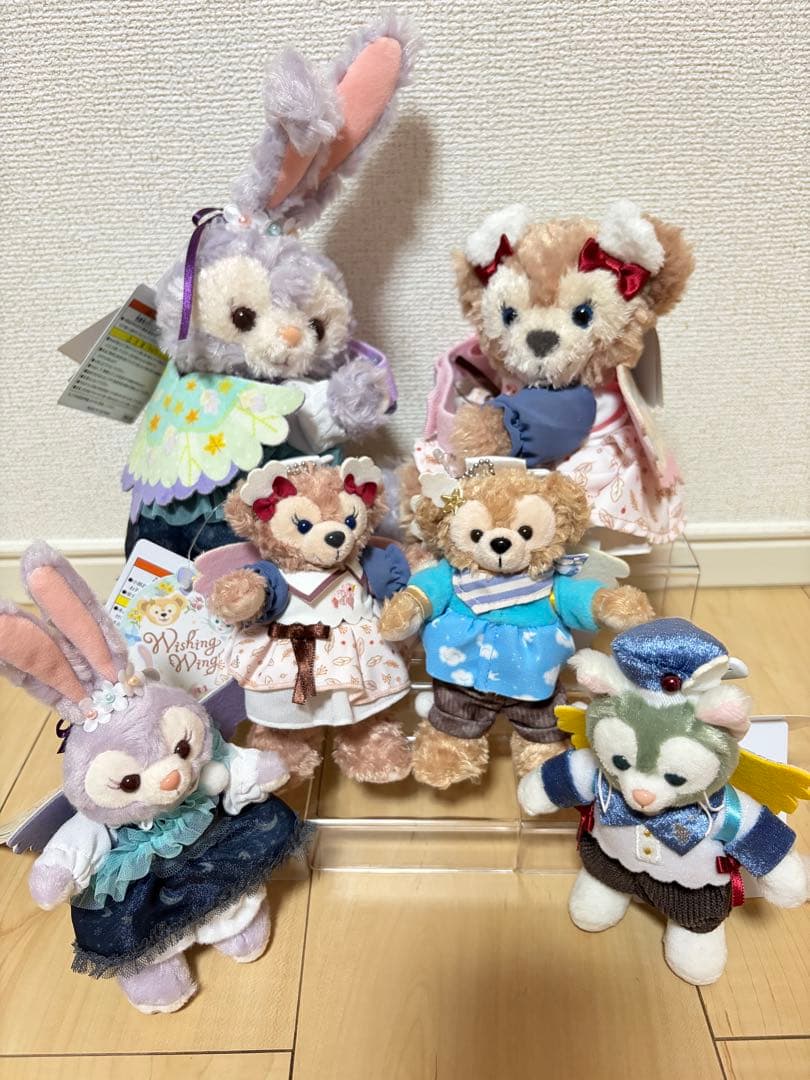 ディズニー ぬいぐるみバッジ ウィッシングウィングス 新品未使用タグ付 まとめ タグ付き ディズニーリゾート ダッフィーフレンズ ウィッシング