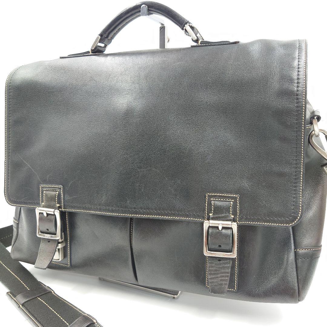 COACH オールドコーチ ビジネスバッグ 2way レザー 黒 トンプソン COACH（コーチ） ▽▽ レディース 2WAYバッグ ショルダーバッグ