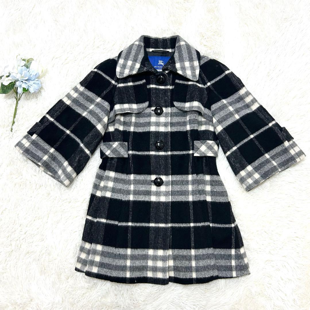 BURBERRYブルーレーベル ノバチェック アルパカ モヘア 38 - メルカリ