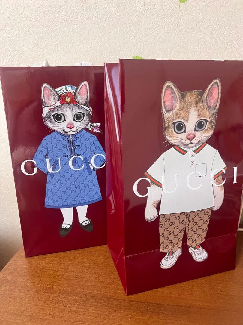ヒグチユウコ GUCCI 日本限定❣️ ショッパー 2組セット 両面猫あり