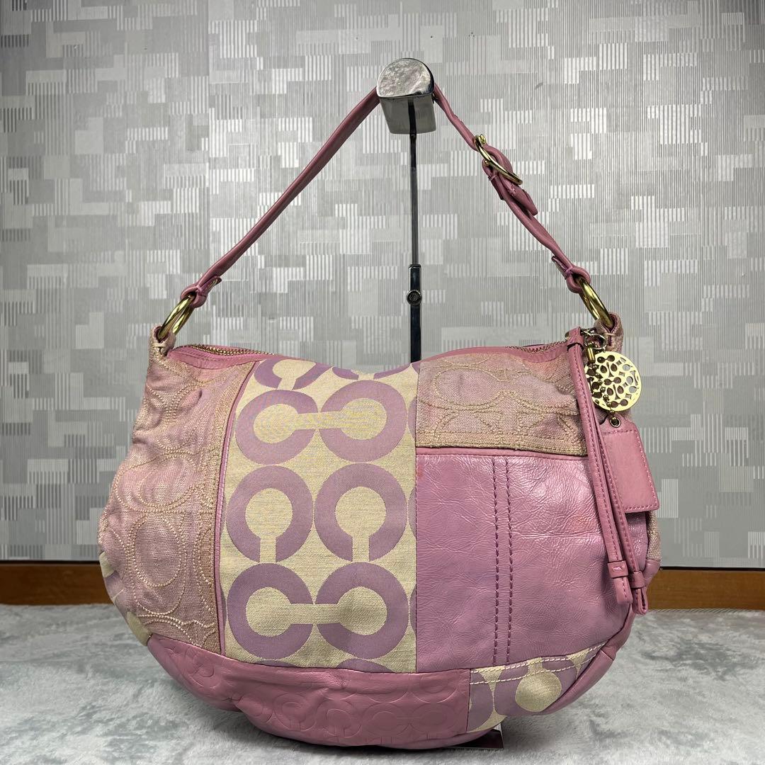 バッグ Vintage Coach Bag Pink PatchWork Coach Pink Patchwork Tote Bag $225 SOLD via shopcouturecollective