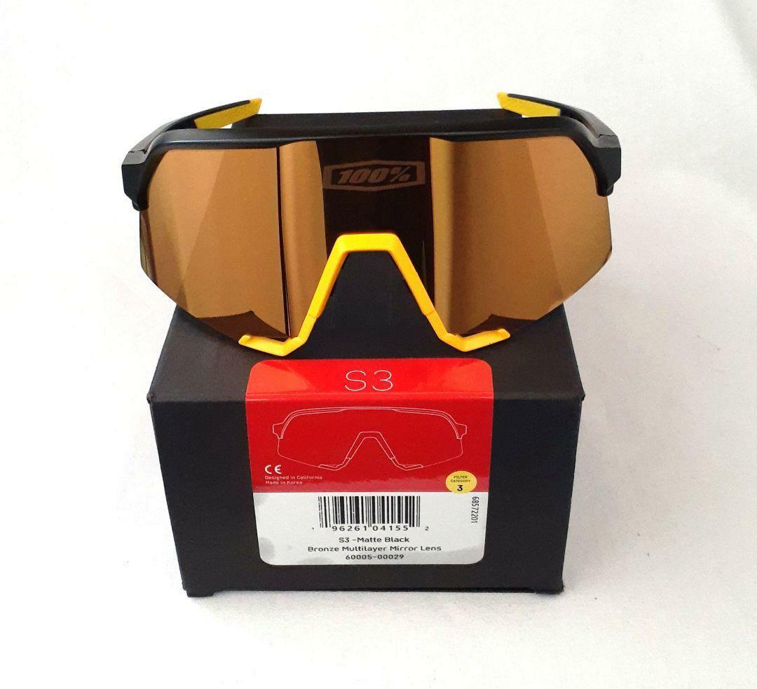 100% S3 ブラック ブロンズ ワンハンドレッド サングラス - メルカリ