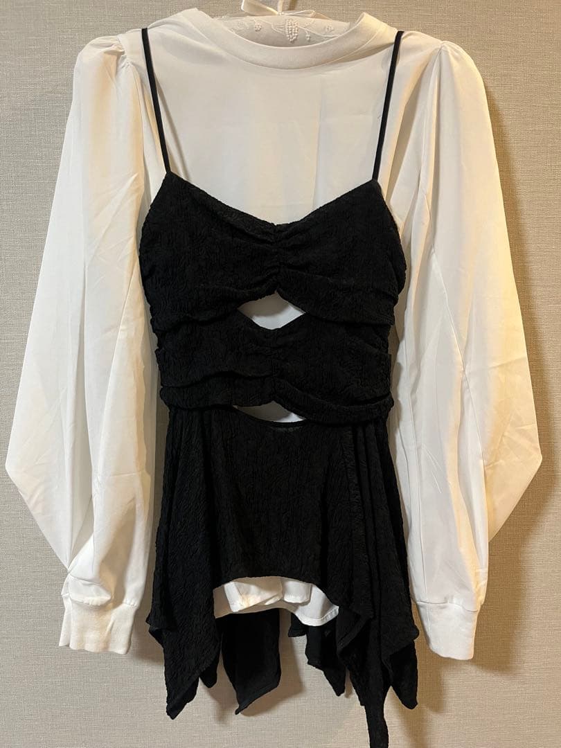 さくらんぼ様専用FETICO ボタニカルジャガードキャミソール ブラック