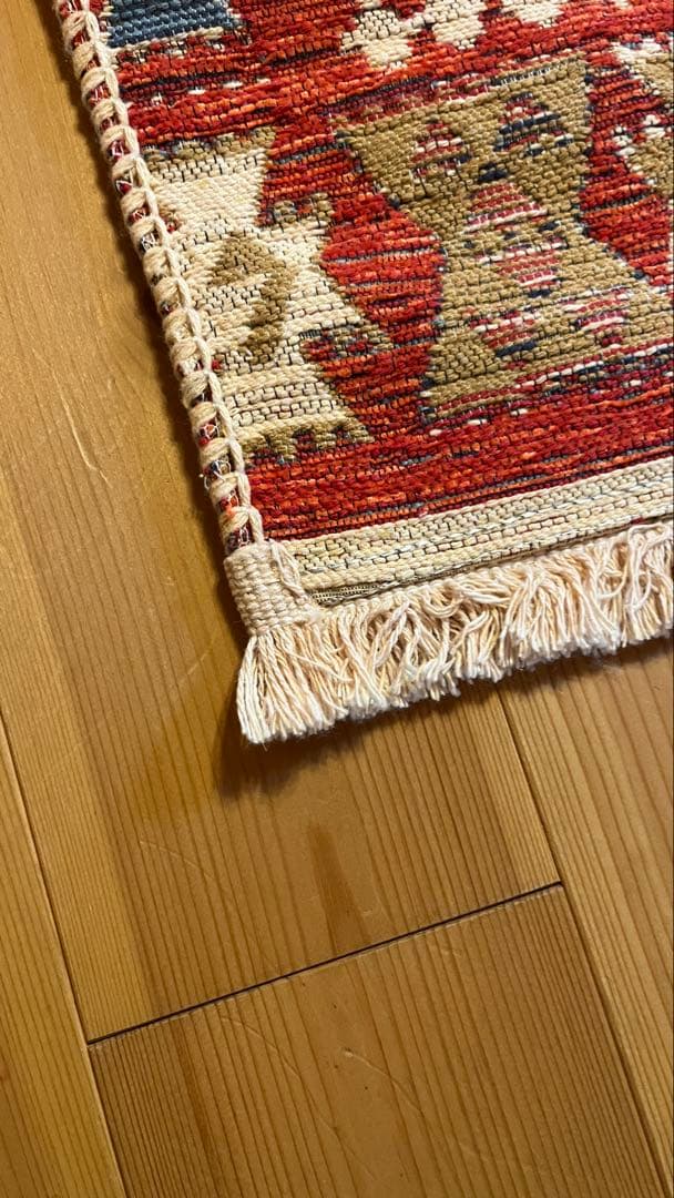 アルバニア産　90×57.5cm トライバルラグ　キリム　新品