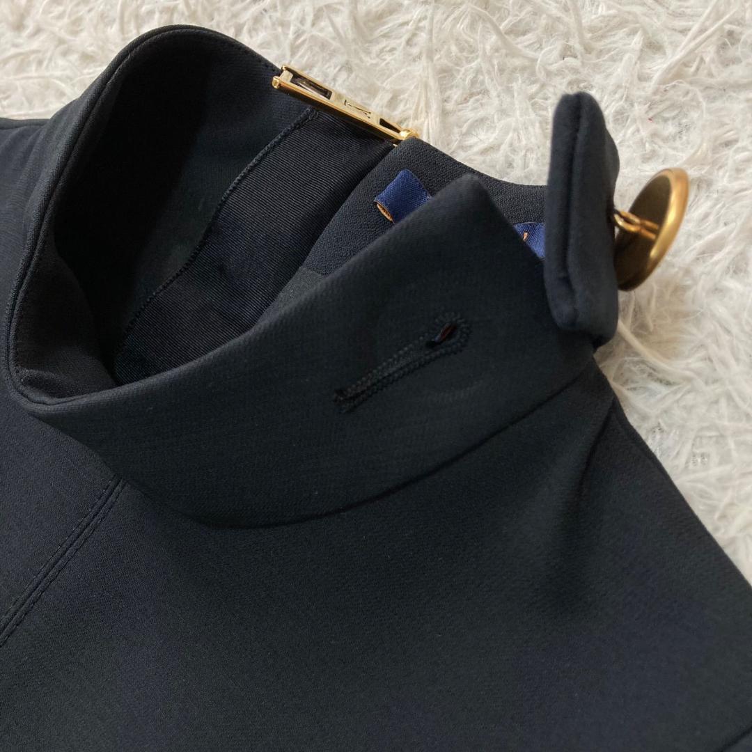 17442✨ルイヴィトン 金ボタン LVロゴ レース切替フレアワンピース