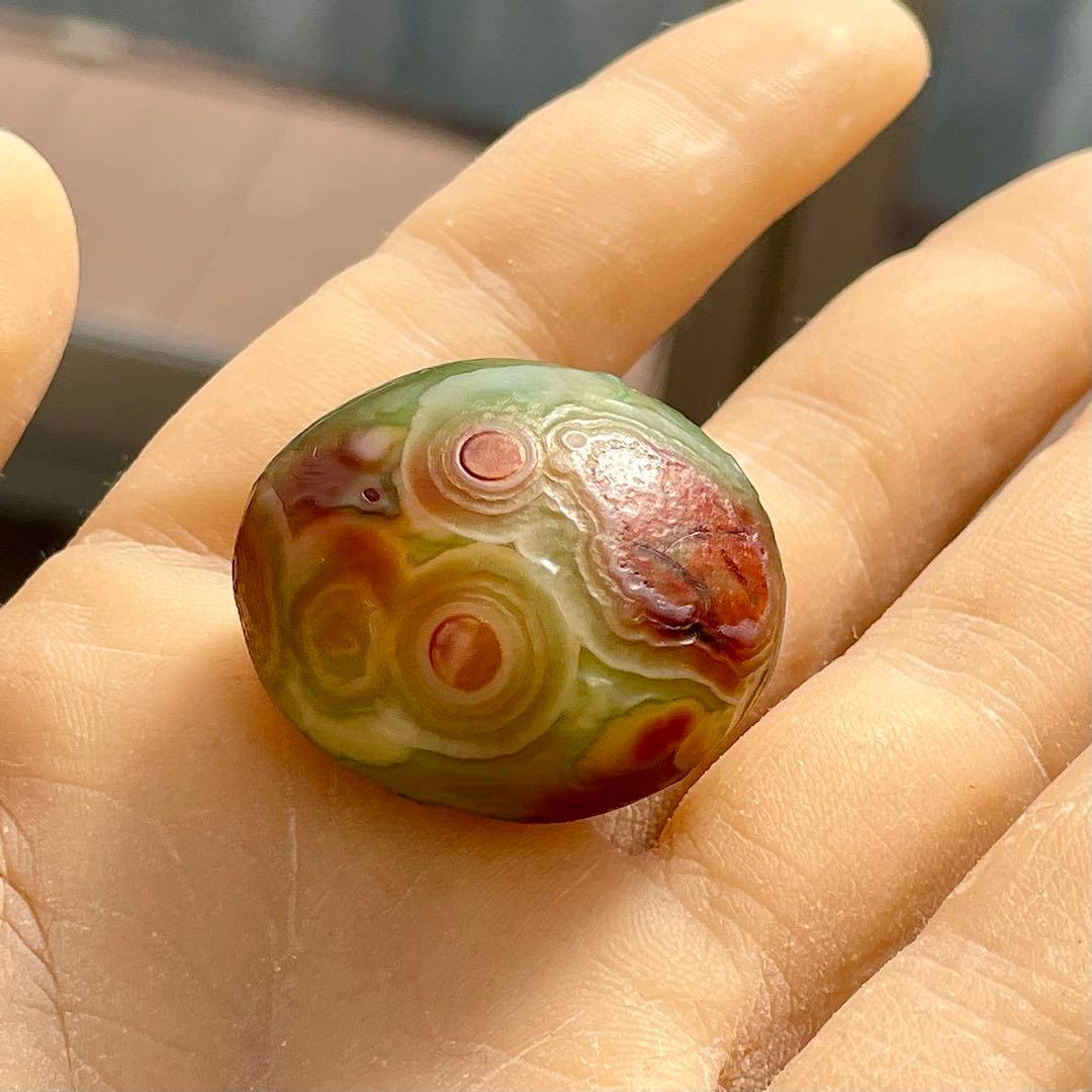 ゴビアゲート 原石 天眼石 ゴビ瑪瑙天珠 アラシャンアゲート S167