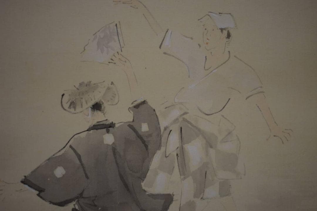 真作/森安石象/人物踊り図/踊り子/桐共箱付/布袋屋掛軸HJ-54 - メルカリ