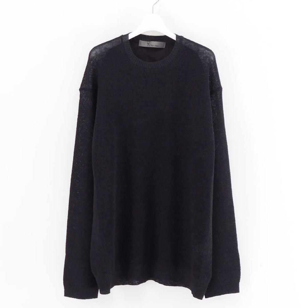 Y's for men 26SS ビッグロゴラウンドネックプルオーバー ブラック