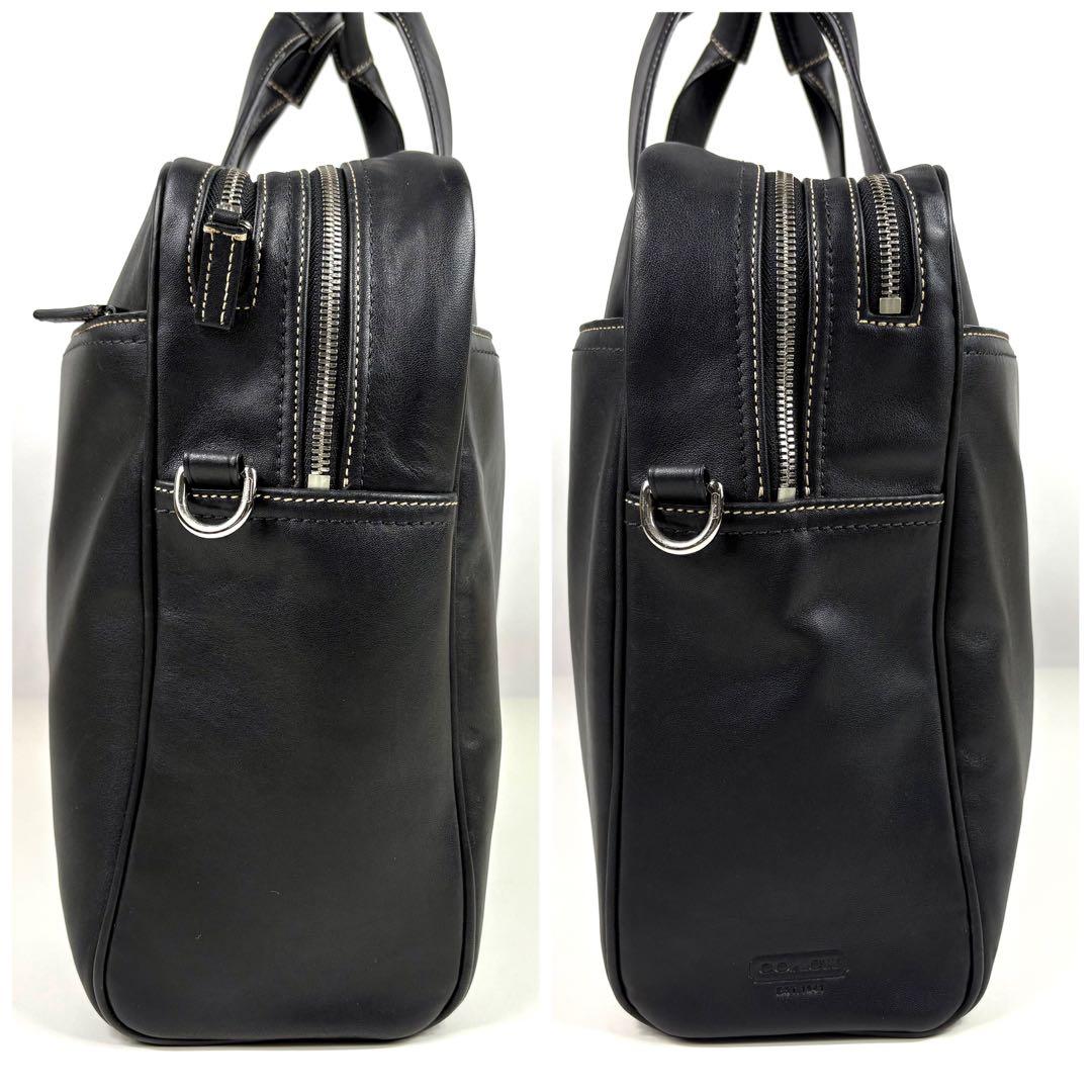 極美品✨コーチ 2way ビジネスバッグ F70094 ブラック オールレザー