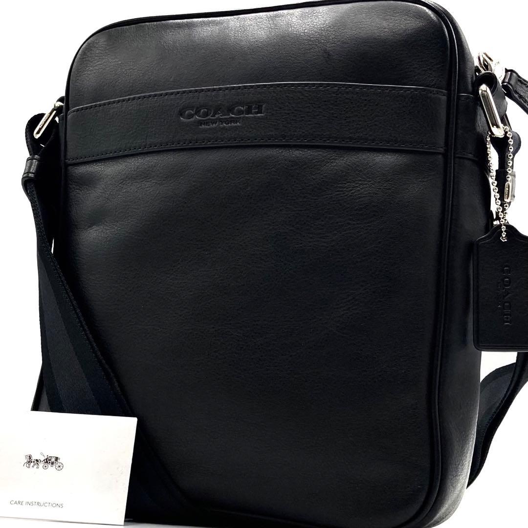 極美品✨】COACH チャールズメッセンジャーバッグブラックレザー