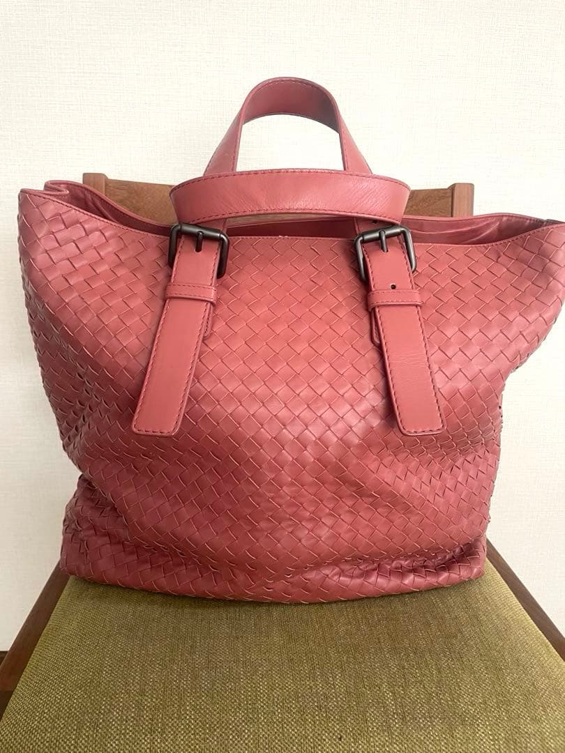 【美品】ボッテガヴェネタ イントレチャート トートバッグ BOTTEGAVENETA/ボッテガヴェネタ】 イントレチャート トートバッグ